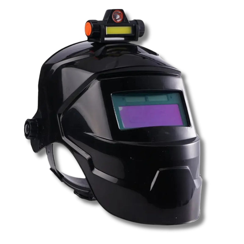 Máscara Soldador Capacete de Soldagem Com Farol Recarregável
