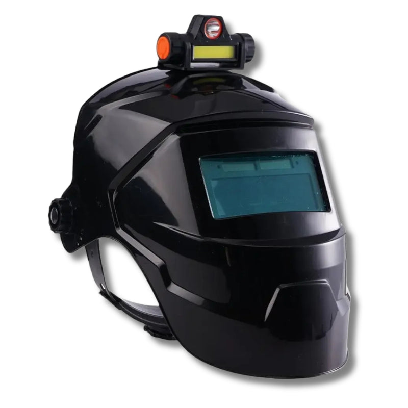Máscara Soldador Capacete de Soldagem Com Farol Recarregável