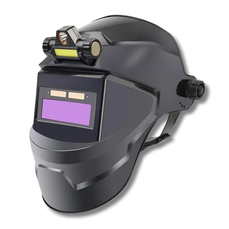 Máscara Soldador Capacete de Soldagem Com Farol Recarregável