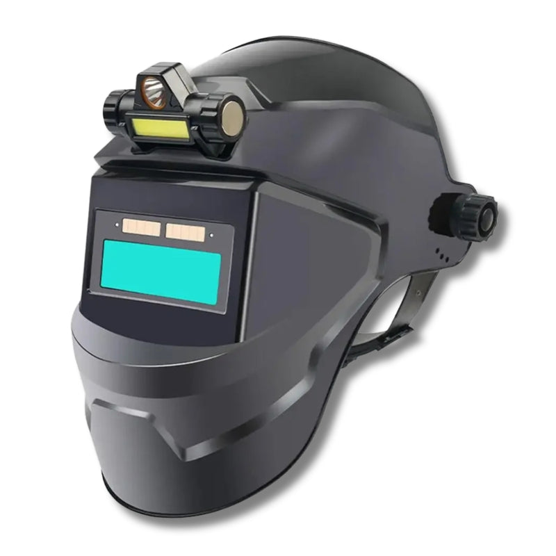 Máscara Soldador Capacete de Soldagem Com Farol Recarregável