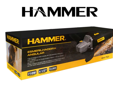 Esmerilhadeira Angular 710w 4.1/2 115mm Hammer 110v Em710