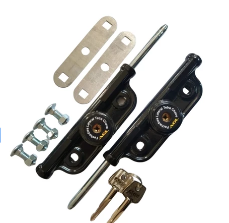 Fechadura Trava Lateral Tetra Chave Agl Porta 1 Par Preto