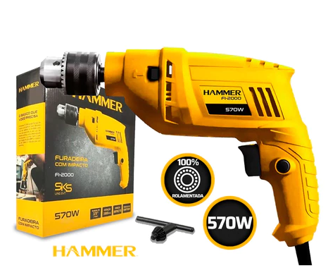 Furadeira De Impacto Eletrica Uso Profissional Hammer