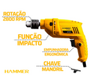 Furadeira De Impacto Eletrica Uso Profissional Hammer