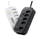 COIBEU Extensão Elétrica 2m/5m 10A 5 Tomadas 4 USB 1 Tipo-C Universal Bivolt Power 110v/220v WKC-541