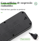 COIBEU Extensão Elétrica 2m/5m 10A 5 Tomadas 4 USB 1 Tipo-C Universal Bivolt Power 110v/220v WKC-541