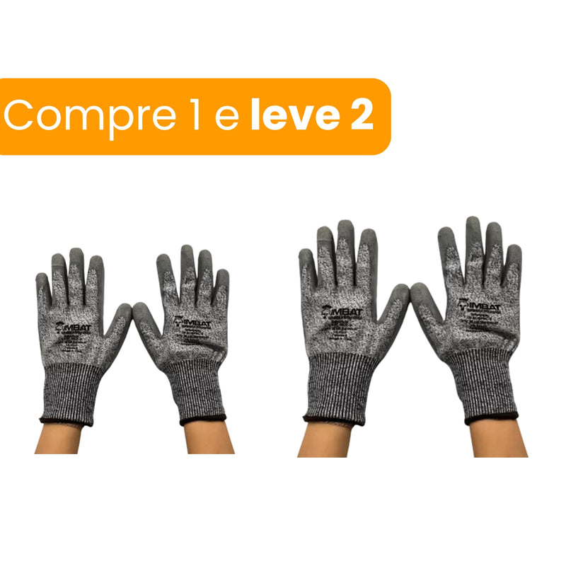 Luva Imbatex Cut Poliuretano PU Epi Anti corte Profissional COMPRE 1 E LEVE 2