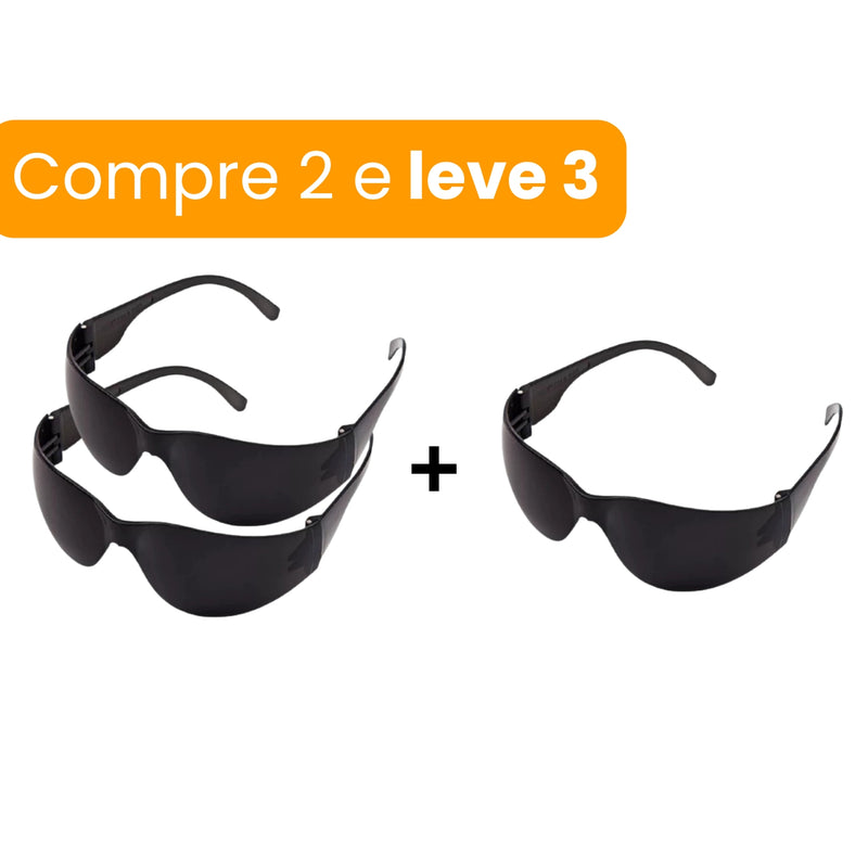 Óculos Segurança EPI Croma Fumê Proteção Trabalho Ca36655 - COMPRE 2 E LEVE 3