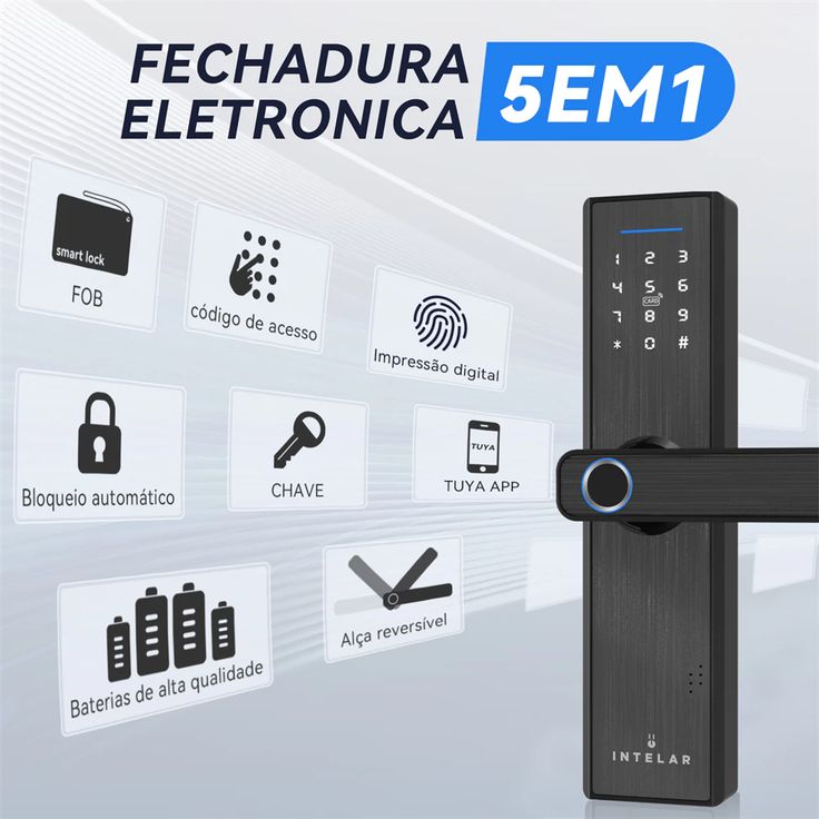 Tuya Wifi Eletrônico Bloqueio De Porta Inteligente Com Impressão Digital Biométrica