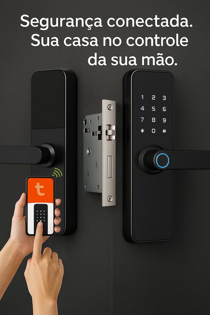 Tuya Wifi Eletrônico Bloqueio De Porta Inteligente Com Impressão Digital Biométrica